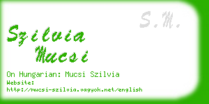 szilvia mucsi business card